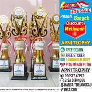 Cup Set 1st 2nd 3rd Place Marble Trophy Free Sticker