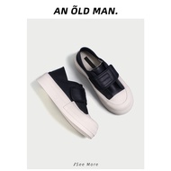 An Old man2023รองเท้าสเก็ตบอร์ดบิสกิตหัวใหญ่น่าเกลียดแบบยอดนิยมสำหรับผู้หญิงรองเท้าสีขาวแบบแปะมายากลออกแบบพิเศษแมทช์ลุคง่ายสำหรับผู้หญิง