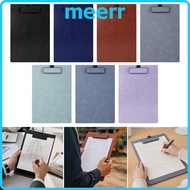 MEERR 1Pc A4 Clipboard, with Pen Slot Hard Writing Board, Durable PU Leather Paper Clip Board Confer