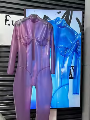 Fashion Unisex Shine Long Sleeve Handmade Jumpsuit Zipper customized