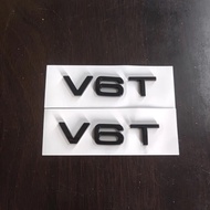 2PCS V6T V8T Emblem ABS 3D badge leaf label V10 V12 side label for Audi A4L A5 A6L A7 Q3 Q6 Q7 car l