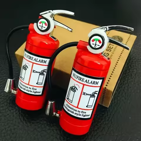 2025 Fire Extinguisher Torch Lighter Metal Flash Light Free Fire Butane Gas Pipe Lighter Inflated Ci