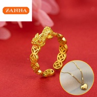 cincin 916 emas original PIXIU Ring with adjustable opening  Gift for women and men Coin Pixiu Lucky