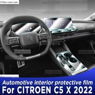 TPU for Citroen C5X C5-X 2021 2022 Transparent Protect Film Car Interior Sticker Center Console Gear