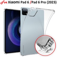 For Xiaomi Pad 6 (2023) /Pad6 Pro 11.0"/Mi Pad 6Pro 5G 11-inch Shockproof Transparent Case 4-Corners Thickened Airbag Silicone Soft Jelly TPU Cover