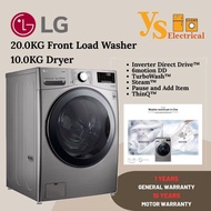 (KL/SEL/N.SEMBILAN) LG 20.0/10.0KG Front Load 2 IN 1 Washer Dryer F2720RVTV