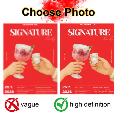 custom photo Advertising Poster - Personalized Bar/Restaurant Decor Wall Art for Beverage 1pcs A4-A3