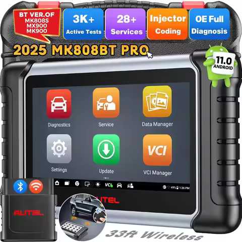 2025 Autel MK808BT PRO OBD2 Code Scanner Reader 7 Inch 4+64GB All System Car Diagnostic Scanner