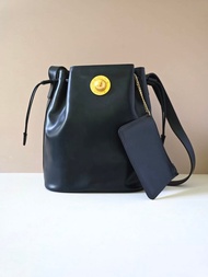 絕版中古包 Celine黑金星球水桶包 單肩包 側背包 斜背包 古董包