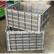 Gray crate basket factory Container stacking rack gray plastic crate tool Container