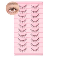 10 pairs  Eye  Eyelashes Clear Band Manga Bottom Lashes Natural Lashes