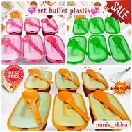 SET BUFFET PETAK PLASTIK (ALA TUPPERWARE)TERMASUK SUDIP Rectangular Stale Container Buffet set 6pcs