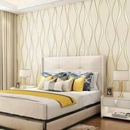 1 Roll Modern 3D Water Wave Non-Woven Wallpaper, Thickened PVC Material, Size 17.7in X 39.3in/118.1i