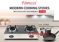 Firenzzi 2 Burner Gas Stove Dapur Gas FS-148 (4.8kW + 5.3kW)(Tempered Glass Top &amp; Free Standing)