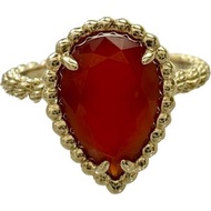 二手寶詩龍/寶詩龍紅玉髓戒指，Serpent Bohème系列，紅玉髓，18K金，2.1克，48號，女士款。