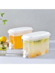 1入現代極簡風格具備內置水龍頭的冷水燒水壺,適用於泡檸檬水、果汁,還可儲存在冰箱中,家用塑料桶