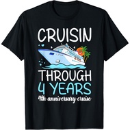 Cruisin Through 4 Years 4Th Wedding Anniversary Cruise Tee Gift Unisex T-Shirt