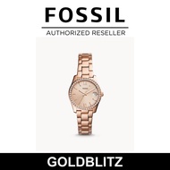 Fossil Women's ES4318 Scarlette Three-Hand Date Rose-Gold-Tone Stainless Steel Watch