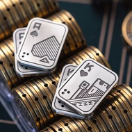 Poker Pop Coin EDC Fingertip Metal Push Card Coin AK Metal Gyro Toy Decompression Hand Push Pop Card
