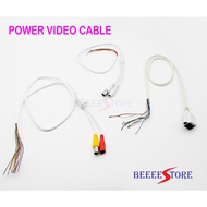 Power Video Cable BNC & DC / NVE Head Connector to Stripped Wire cctv end cable