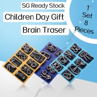 [SG] Metal Puzzle Brain Teaser 8 Pieces Set IQ Test Magic Puzzle Game For Adult And Kids