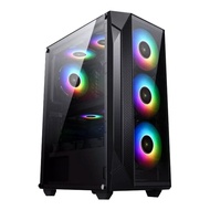 Inplay Meteor 02 Tempered Glass Gaming Desktop Pc Case Black