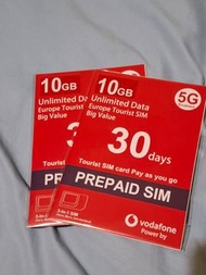 Vodafone 30日 歐洲旅遊SIM卡 10GB