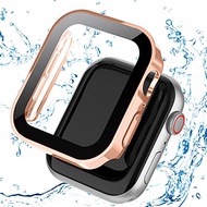 Waterproof Screen Protector Case for Apple Watch Series 8 7 6 5 SE 45mm 41mm 44mm 44mm 40mm Full Protective Tempered Glass Hard PC Bumper Case Cover
