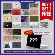 (BUY 1 GET 1)Macbook Sand Texture Crocodile Leather Flower Custom Animal Clear Case with Logo Cut Ca