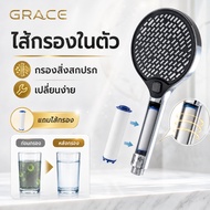 Grace Round Shower Head Built-In Filter Chlorine Water Heater Easy To Install