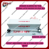 (ANSHIN JAPAN) FRONT STABILIZER LINK & ABSORBER LINK NISSAN ALMERA N17 N18 LIVINA LATIO NV200 SYLPHY