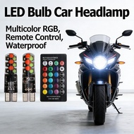 10 Motocycle Bulb T10 RGB Headlamp LED Car Waterproof Multicolor LED Remote Control RGB