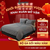 Hotel Gray Bedding Set 3 Products SAGATEX Breathable 5-Star Quality T400 Fabric