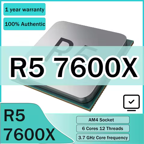 1PCS AMD R5 7600X CPU 6C/12T 4.7GHz | RDNA 2 iGPU | AM5 Socket DDR5 | NO BOX/COOLER | TESTED OK【Used