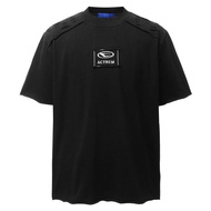 American Retro Epaulette Cutting Decoration Short-Sleeved T-Shirt Square Patch logo Design Small Col