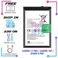 Battery For Tecno Camon 17 Pro Cg8 / Tecno Camon 18P / Tecno Spark 8 Pro Kg8 Bl-49Jt (5000Mah)