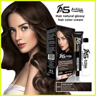 ┤ ✷ ◎ Ashley Shine Bio Natural Glossy Hair Color Cream Hair Dye Set 60mL Ash Blonde Black Brown Hai