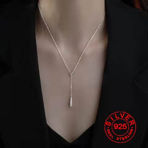 BF CLUB Silver Color Necklace For Women Waterdrop Engagement Fine Jewelry Wedding Party Birthday Gif