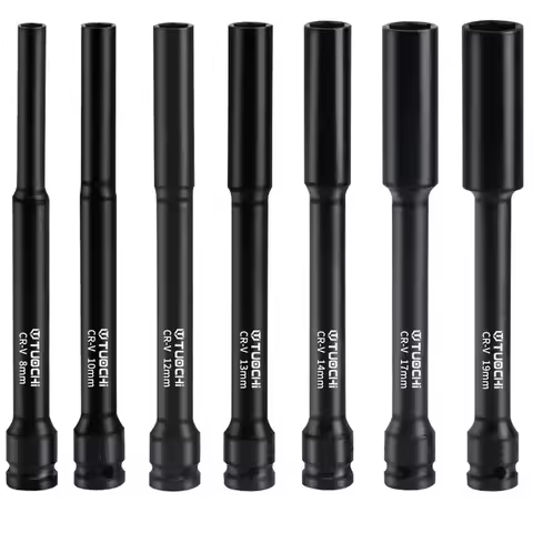 198mm Extra Long Impact Hex Socket 1/2" Drive 6 Point Air Socket Wrench Head 8mm 10mm 12mm 13mm 14mm
