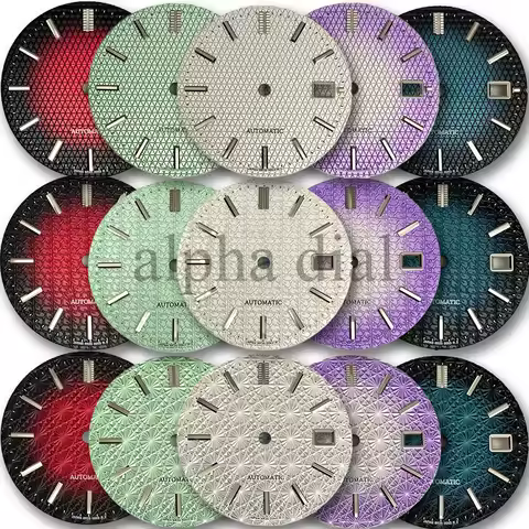 28.5mm/31mm Artistic Flower Web Texture Watch Dial Suitable for NH35/36/4R Automatic Mechanical Move