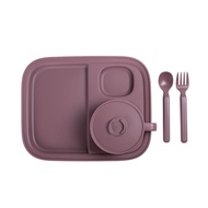Nineware Ordinary Table 碗盤套組  復古紫羅蘭色  麥片碗+蓋子+餐盤+湯匙+叉子  1組