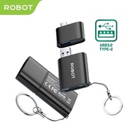 ROBOT Card Reader Dual Port CR203 2 in 1 USB C To USB A Memory Card Storage Icloud - Official 1 year