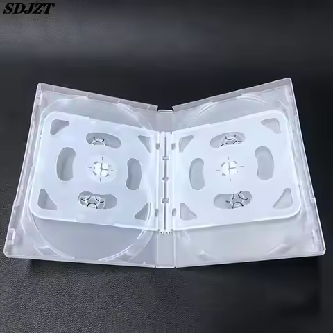 Rectangular Empty CD/DVD Case Plastic Milky Transparent CD Case CD Case Capacity 4-8 Discs Insert Co
