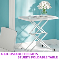 4 Adjustable Heights - Sturdy HDPE Folding Foldable Portable Table /Study /Bedside /Laptop /Computer