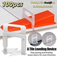 YMIFI 100pcs Ceramic Leveler, Clamp Reusable DIY Tile Spacers,  Thickened Professional Alignment Spa