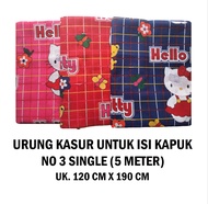 URUNG KASUR KAPUK NO 3 SINGLE UKURAN 120X190 CM MOTIF KARAKTER HELLO KITTY SARUNG KASUR ISI KAPUK KU