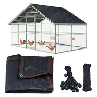 Yours MO-Chicken Run Cover 11.5 x 6.6 FT Chicken Cages Cover with 20Pcs Ball Bungees Cords for Outdo