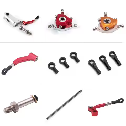 JCZK 3 /4 Blades Metal Main Rotor Holder for Sky Knight Main Shaft Set Feathering Shaft CCPM Metal S