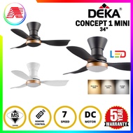 [NEW]DEKA CONCEPT MINI LED 34" 3 Blades DC Baby Fan Total 14 Speed Remote Control Ceiling Fan with Light Kipas Siling