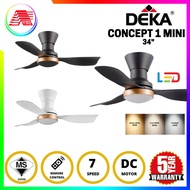 [NEW]DEKA CONCEPT MINI LED 34" 3 Blades DC Baby Fan Total 14 Speed Remote Control Ceiling Fan with L